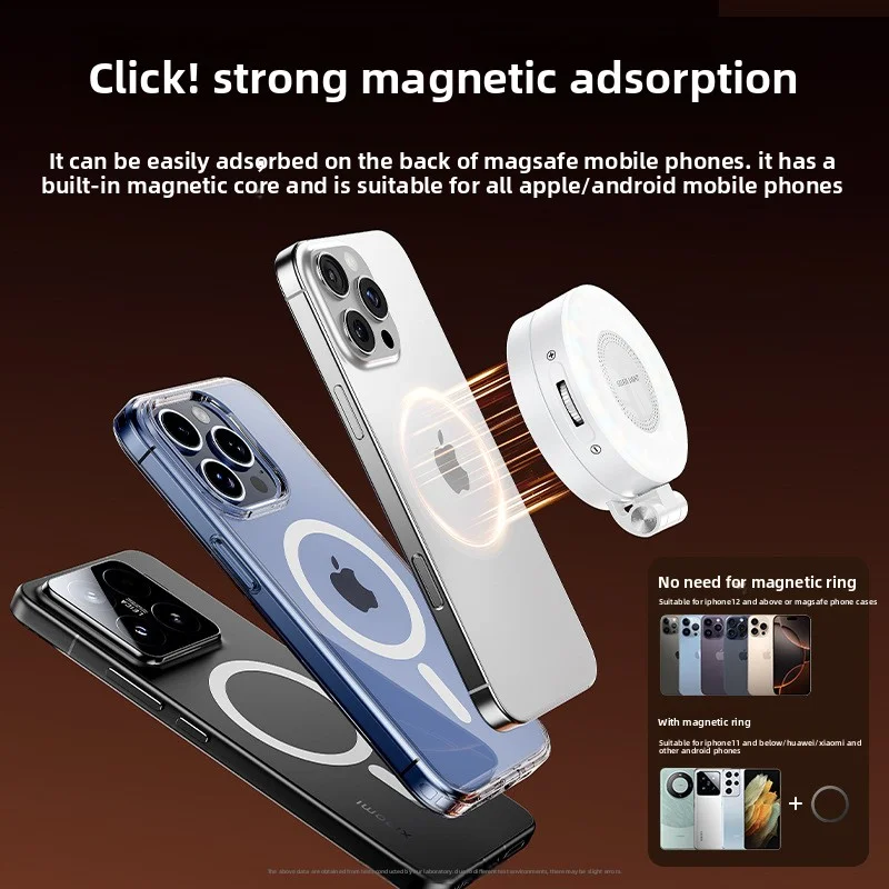 هاتف صغير جديد ملء ضوء مغناطيسي للتصوير المباشر يده الجمال ثلاثي الألوان ضوء محمول في الهواء الطلق صورة شخصية جيب ملء الضوء