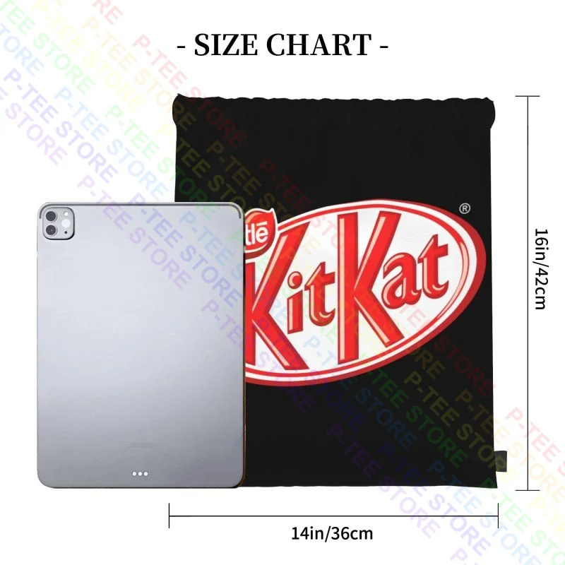 Nestle Kitkat Logo Chocolate Wafer Drawstring Bags Gym Bag Bookbag Art Print Lightweight Outdoor Running