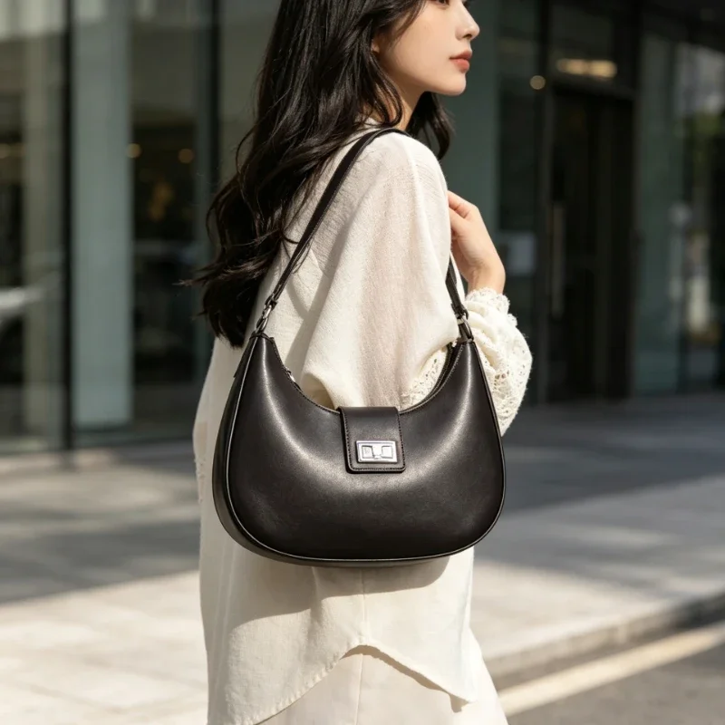 Slim Women's Crossbody Bag Italian Leather Minimalist Design With Hidden Magnetic Closure