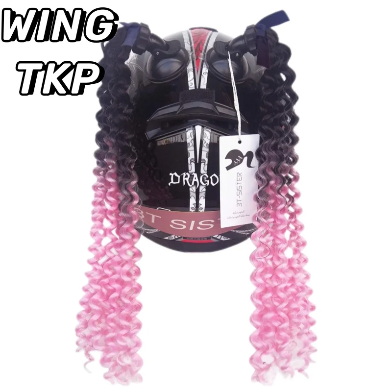 

WINGTKP Helmet Dirty Braid Decoration Motorcycle Helmet Braid Helmet Decoration Instant Noodles Roll Braid Helmet Accessories