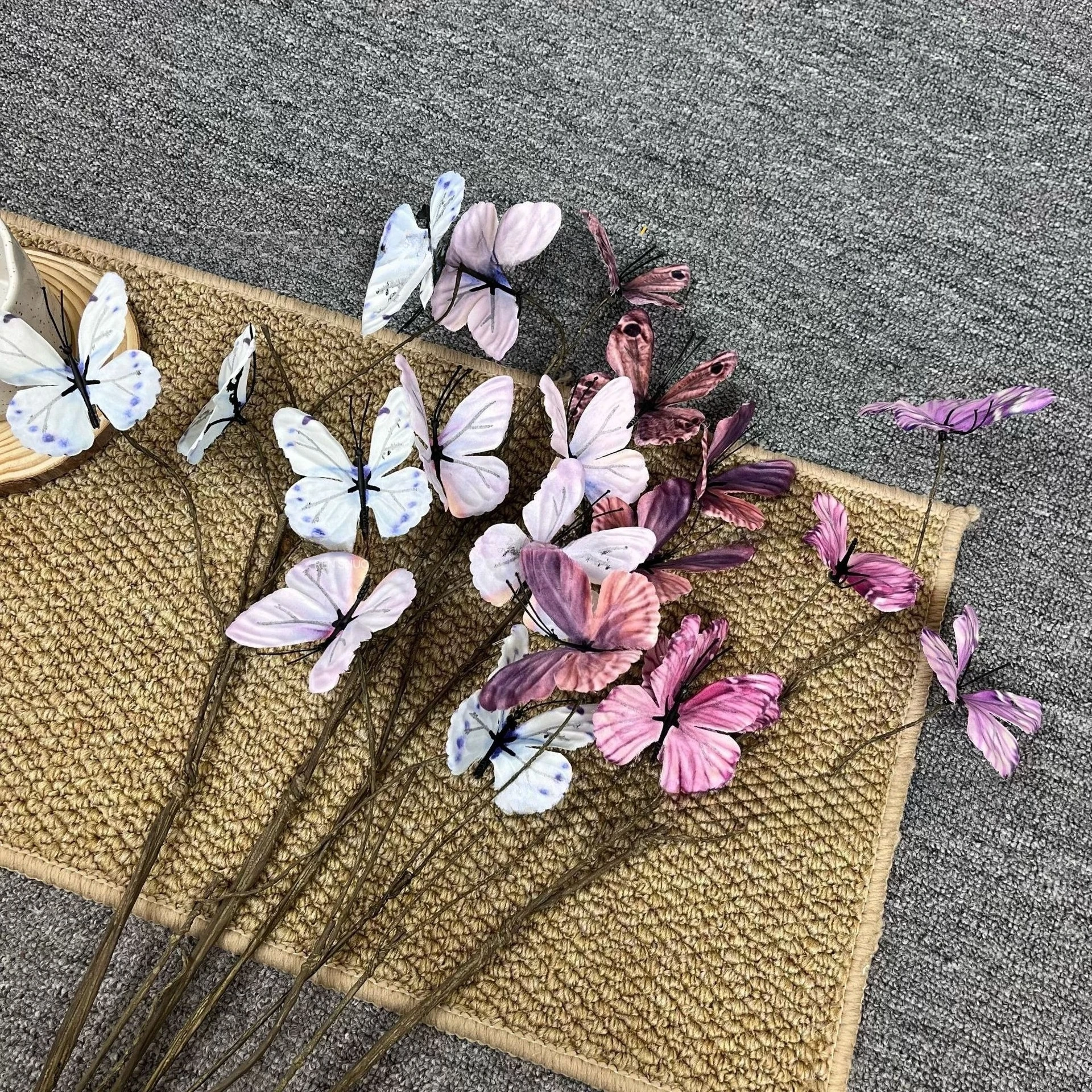

Butterfly 7/5 head dry stem artificial flower wedding background wall setting garden landscaping party decoration fake flower
