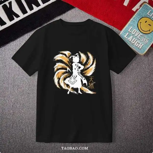 

Anime Touhou Project Yakumo Yukari Short Sleeve T-Shirt Summer Cosplay Student Loose Tops anime