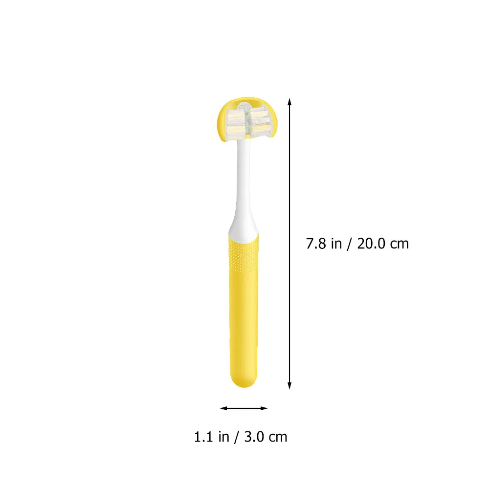 3-Sided Toothbrush Adult Toothbrush Manual Oral Care Tooth Cleaning Brush Curved Handle Teeth Nursing Brush Healthy Dental Care