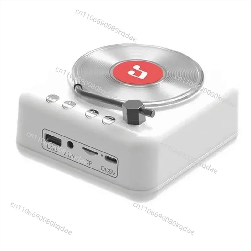 B48A Retro Vinyl Bluetooth Speaker Retro Bluetooth Speaker Mini Vintage Surround Sound Music Box Handsfree Call MP3 Player CD Pl