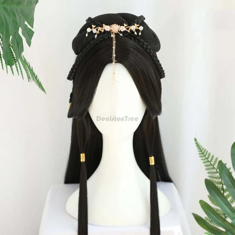 2025 gaya rambut Dinasti han Cina wig indah modeling serbaguna Aksesori hanfu anggun kuno wig fotografi