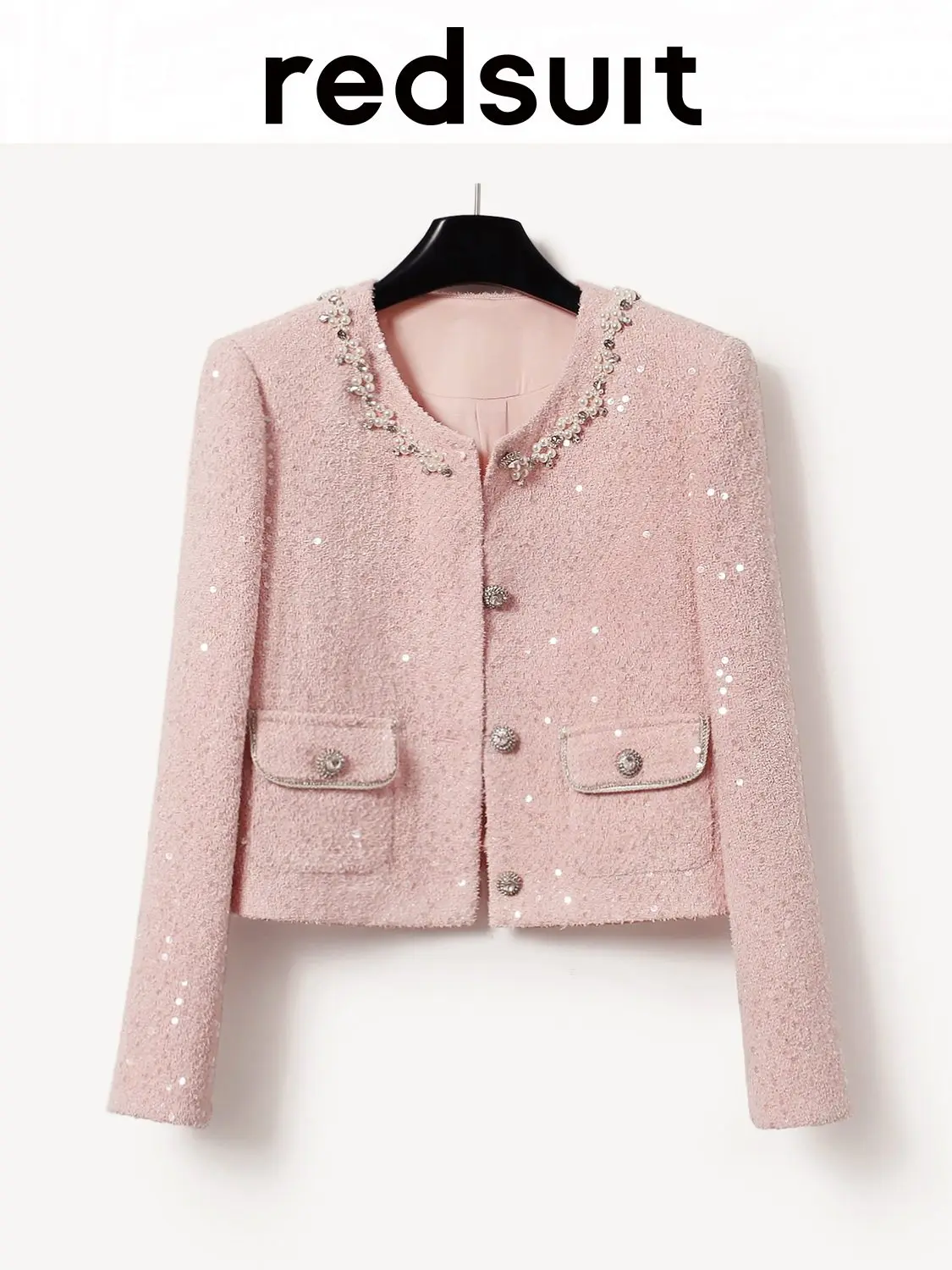 New Elegant Heavy Industry Nail Bead Premium Coat Pink Sweet Top Custom Size