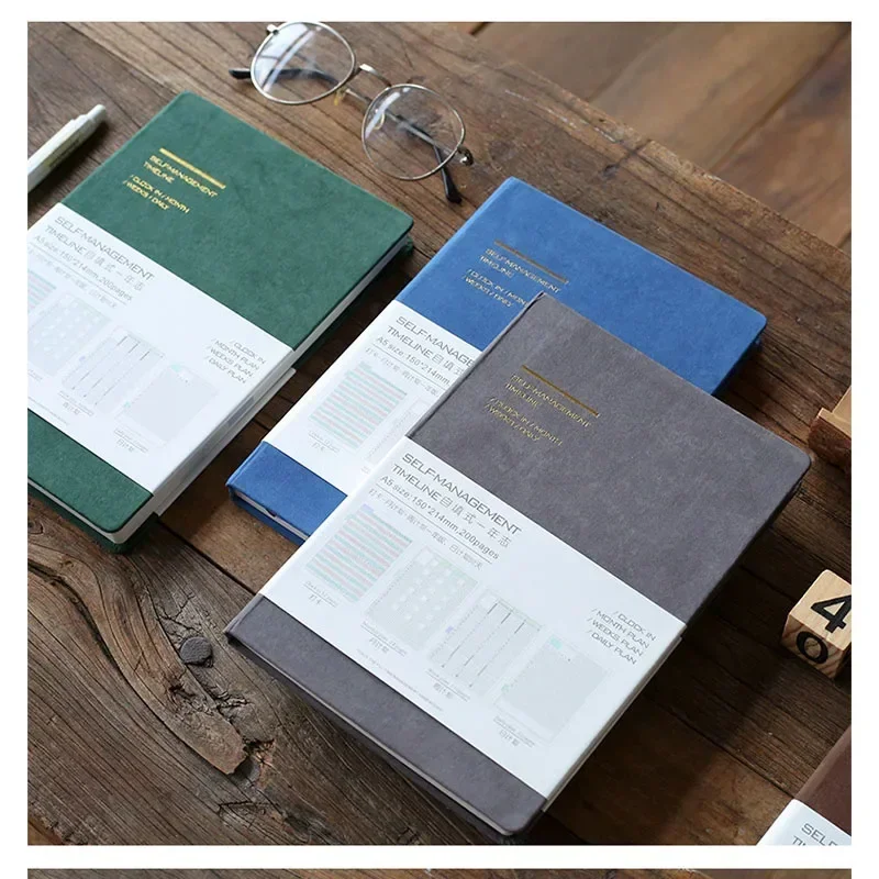 Fromthenon Fabric Journal Schedule Notebook Timeline Inner Core Manual Book Planner Student Office Stationery Supplies