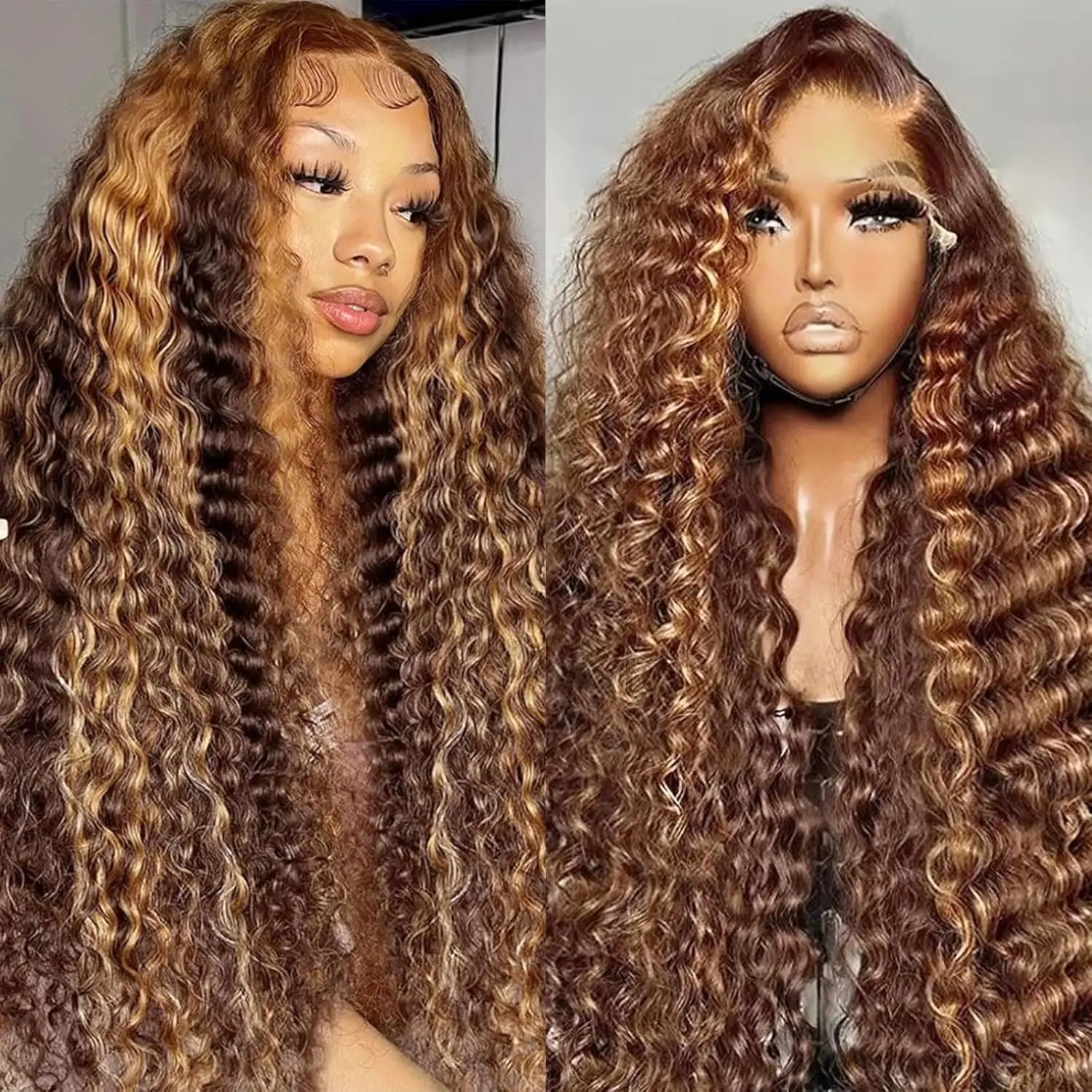 

Парик медово-русый из натуральных волос, 13x6, глубокая волна, с HD-кружевной передней частью, с мелированием 4/27, омбре, предварительно выщипанный