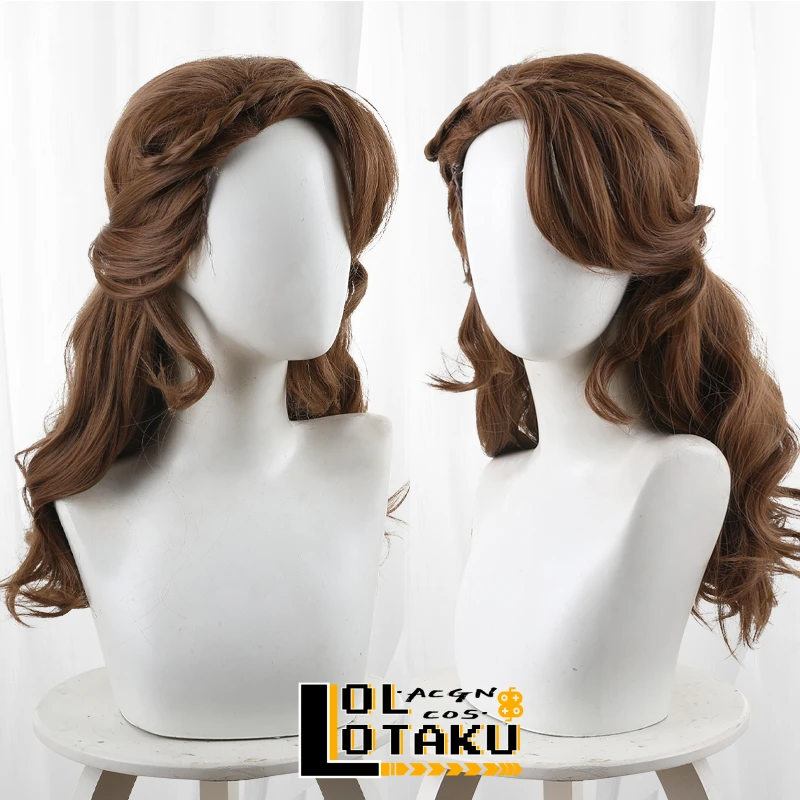 Ada Mesmer-Perruque Synthétique Ondulée de 60cm pour Cosplay, Cheveux Bruns avec Bonnet Gratuit pour ixd'Halloween