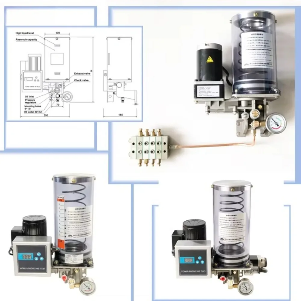 Factory Direct 2026 Electric Lubricating Oil Pump Programmable Controller Grease Lubricator 24V 220V 1.8L Progressive Automatic