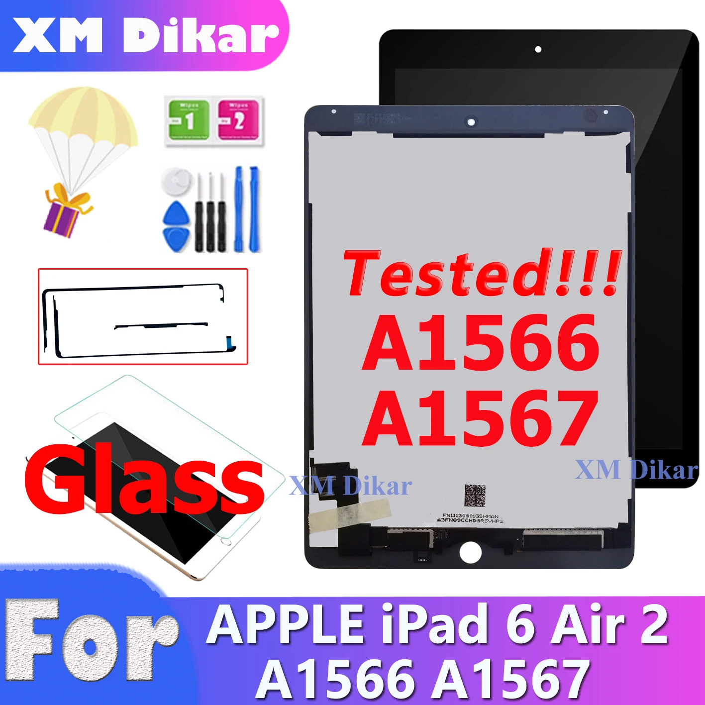 NEW LCD For Apple iPad 6 Air 2 A1567 A1566 9.7'' 100% Good Quality