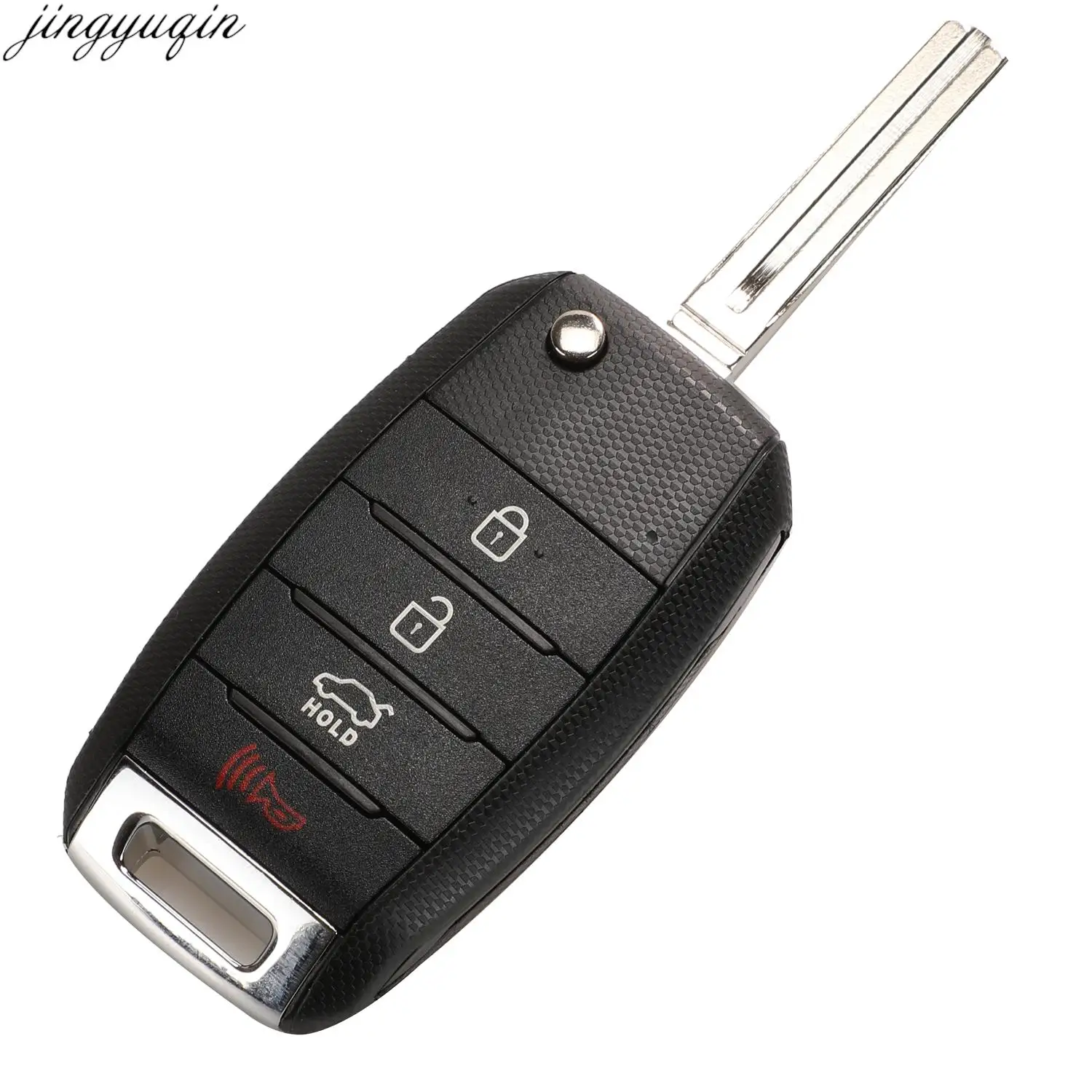 Jingyuqin Flip Remote Car Key Shell Fob For Kia Soul Cerato Forte K2 K3 K5 Rio III Sorento Carens Optima Sportage 2013-2019