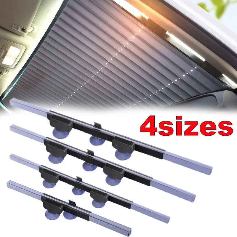 

45/65/70cm Car Front Window Retractable Curtain universal Windshield Sunshade Anti-UV Shade Block Film Folding Protector Covers