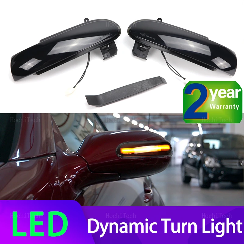 Smoked LED Dynamic Turn Signal Light Side Mirror Flashing Light for Mercedes Benz SLK SL Class R171 W171 R230 W230