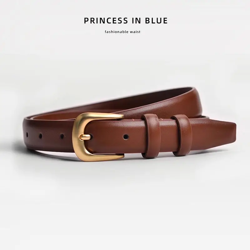 قطعة واحدة من حزام جلد البولي يوريثان الأنيق أحادي اللون - إبزيم دبوس ذهبي، بسيط، كاجوال، متعدد الاستخدامات، حزام خصر قابل للتعديل للسراويل