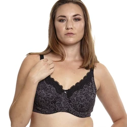 Sexy Women Big  Lace Underwear No-padded Bra Full Coverage Unlined Bras Dot Brassiere Female Lingerie Plus Size 34C-46G