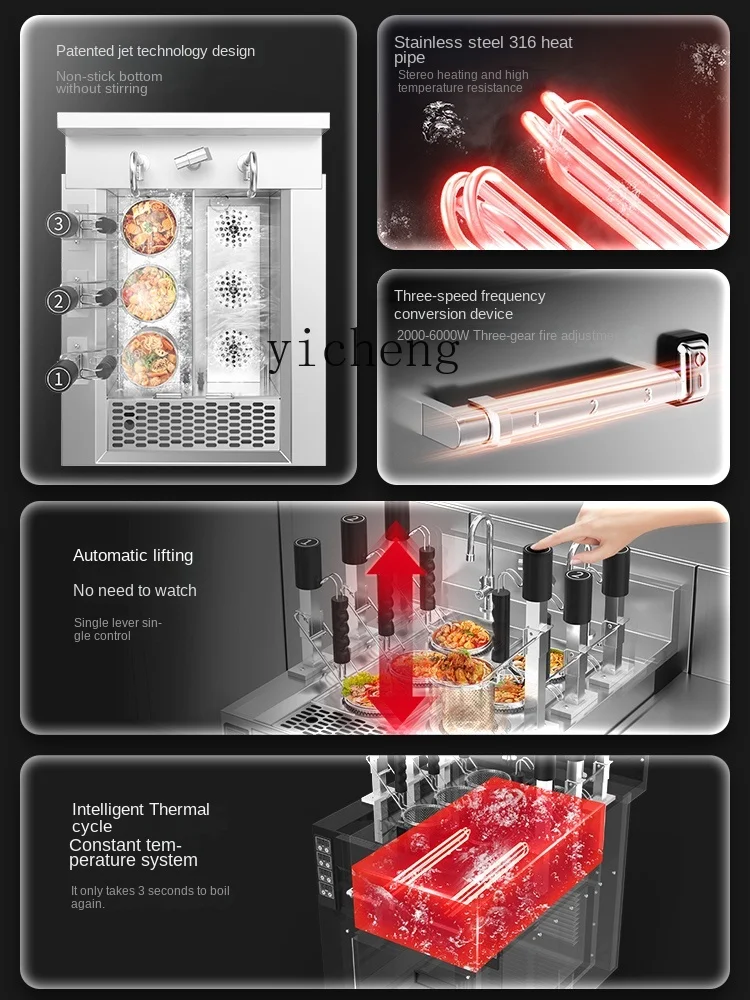 Tqh-Cuiseur à pâtes à levage automatique, cuisinière à poudre, cuisinière à boulettes, gaz multifonction, machine à riz, marmite épicée