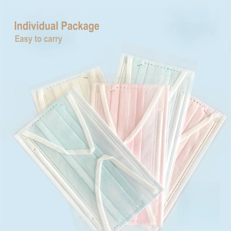 

100 шт. одноразовая маска для лица, маски для рта, 3-слойная противопыльная нетканая индивидуальная упаковка, защитные маски, крышка для лица