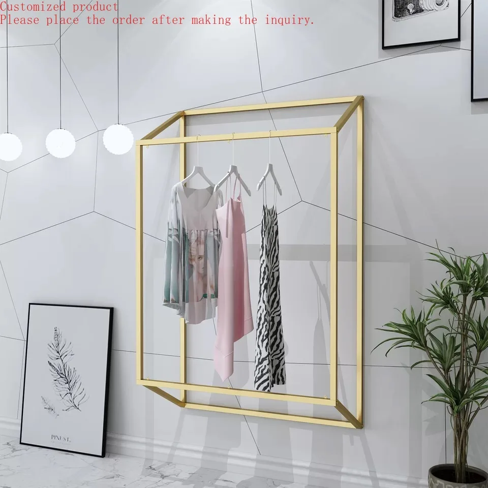 

Clothing Rack Wall Mounted Clothes Rack Metal Commercial Display Racks