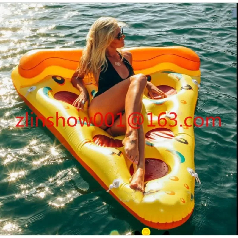 Inflatable pizza floating row, water inflatable recliner