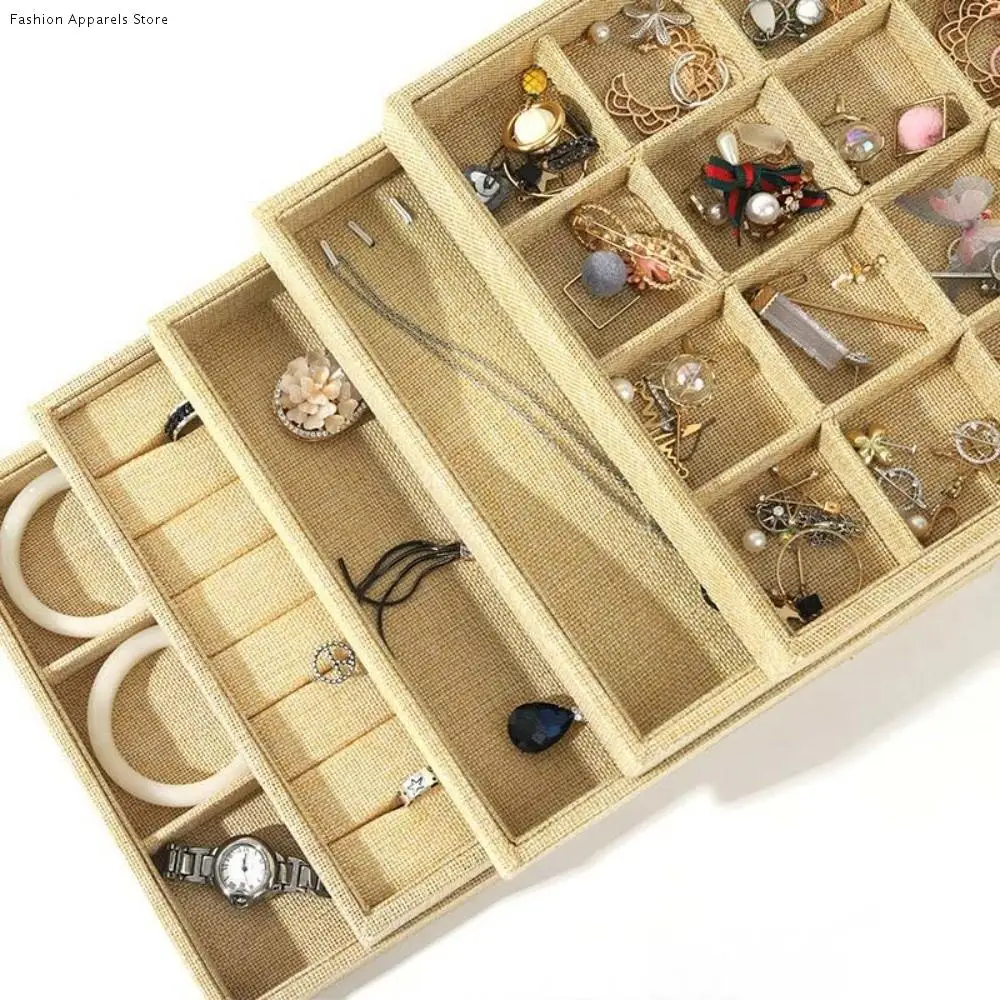 

Шкатулка для драгоценностей в стиле ретро, штабелируемый многофункциональный дисплей, держатель для ювелирных изделий, ожерелье, браслет, органайзер для ювелирных изделий, аксессуары для волос