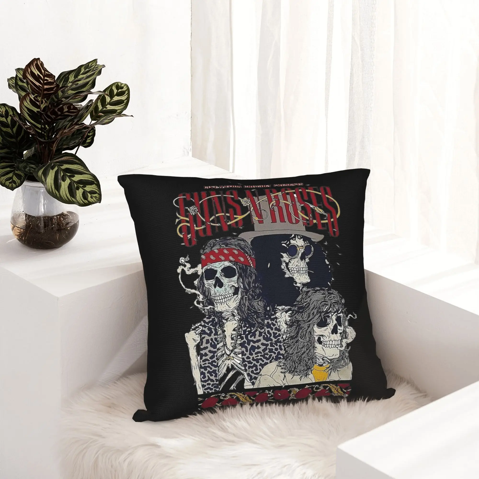 Rock Music Band G-Guns N Roses Pillowcase Printed Cushion Cover Decor  Throw Pillow Case Cover Home Drop Shipping 40X40cm