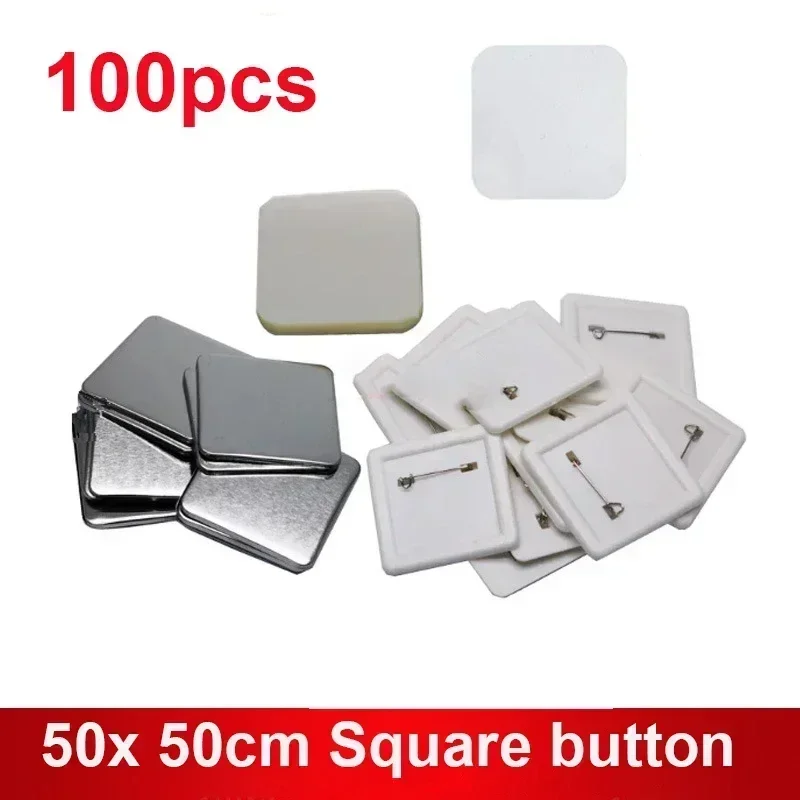 50x50mm Quadrato Frigorifero Distintivo Presse Rotante Manuale Fare Distintivo In Metallo 50PC100PCS Magnete In Gomma Materiale Parti FAI DA TE arte artigianale