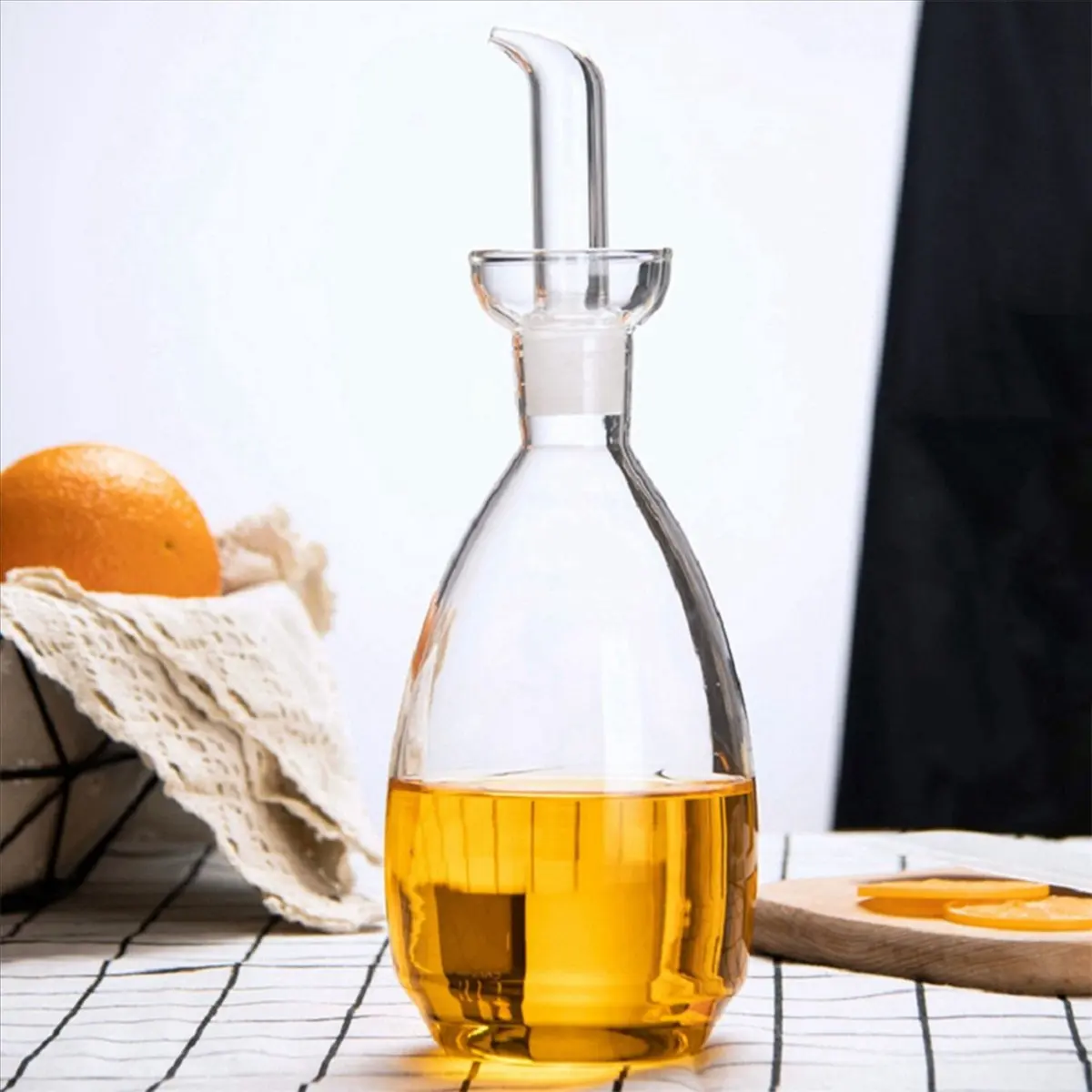 Carefree- 2X High Borosilicate Glass Oil Pot Kitchen Seasoning Bottle Creative Soy Sauce Pot