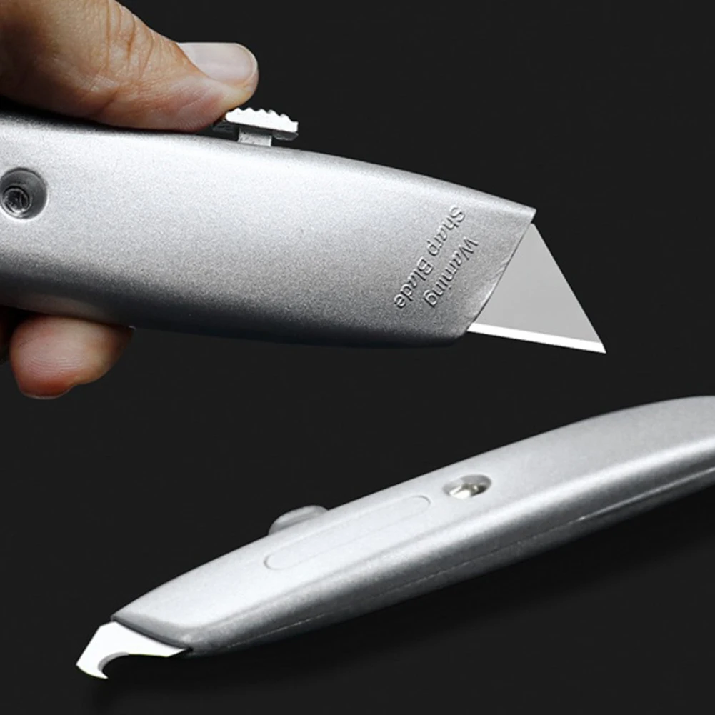 Aluminum Utility Knife Pocket Outdoor Knife Acrylic Board Plastic Cutter DIY Craft Paper Cutter Office Supplies