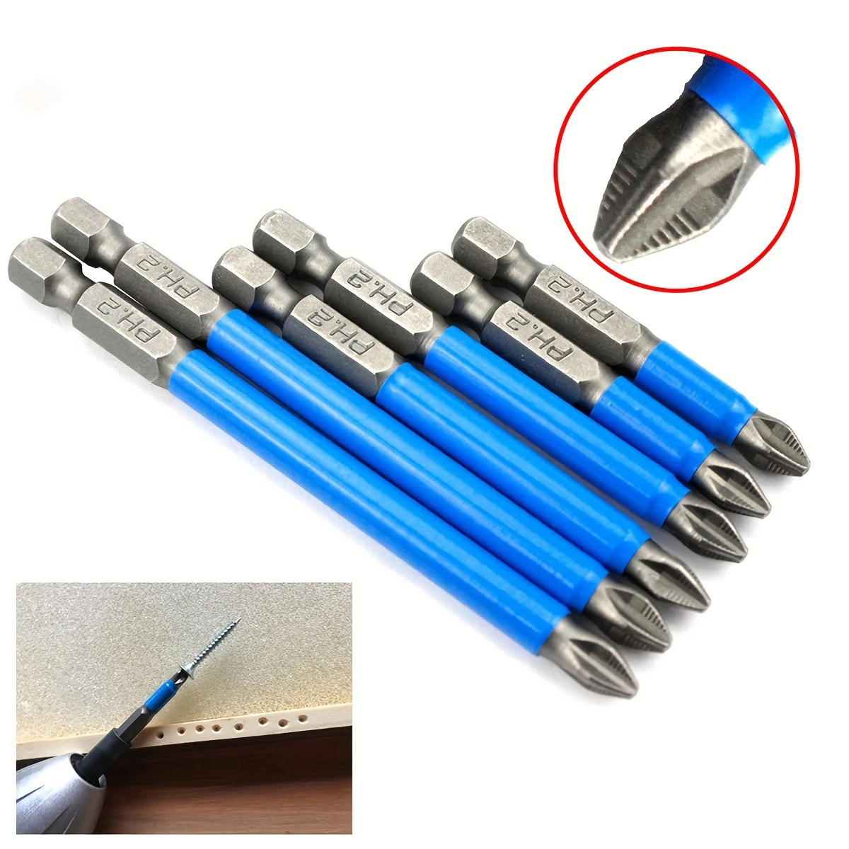Non-Slip Bit Electric Screwdriver Extended Bit Screwdriver Head Wind Beat Pistol Drill Cross Bit 3pcs 4pcs 5pcs