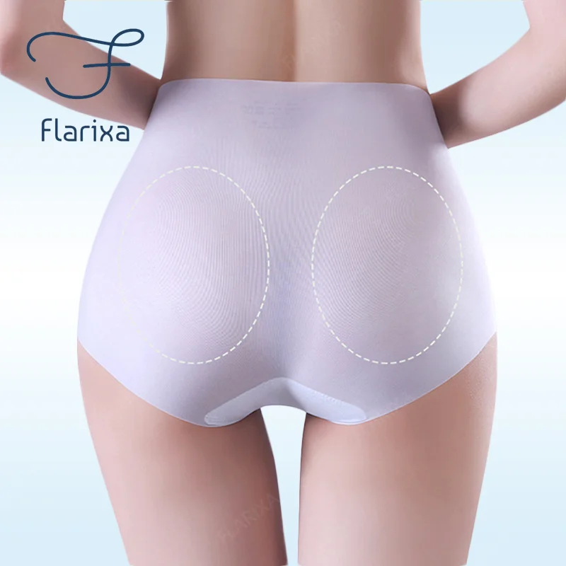 Flarixa 3PCS Seamless High Waist Panties for Women Ultra Thin Ice Silk Panties Comfort Briefs Antibacterial Underwear Underpants