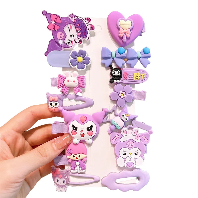 14pcs New cute Sanrio Black Rice children's hair clip, suitable for little girls cartoon hair clip, sweet side buckle headband image 3