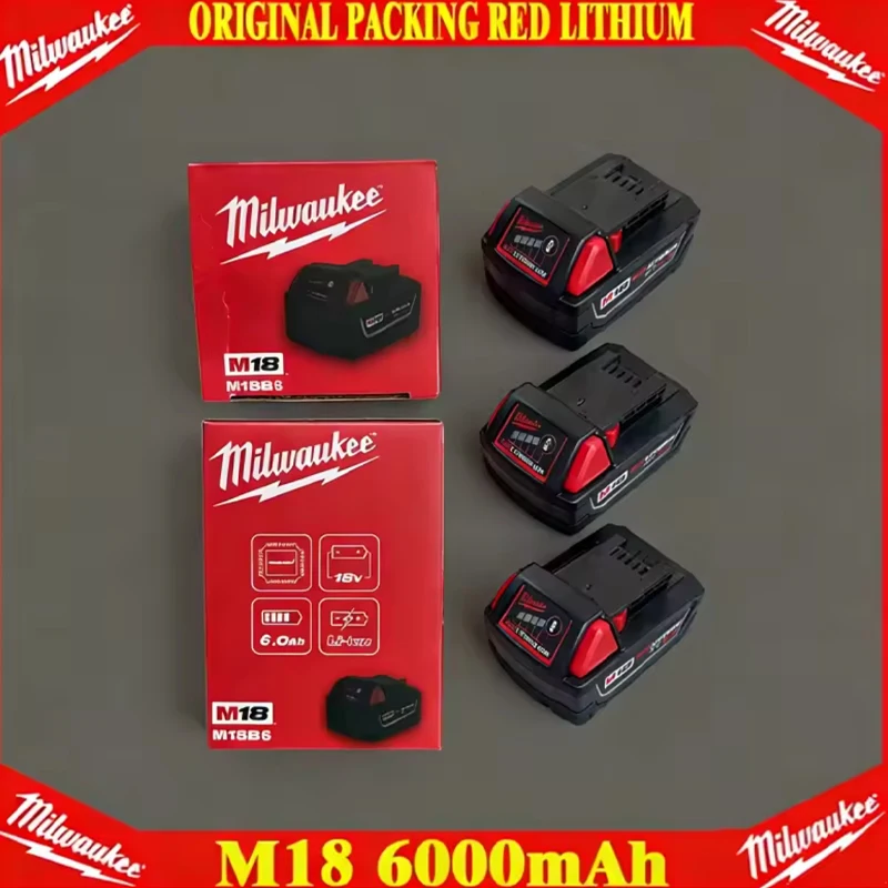 

18V M18 18650 Lithium Battery Milwaukee Red Lithium Same Style Stable and Non Dropping Electrical Ground Durable and Non Bulging