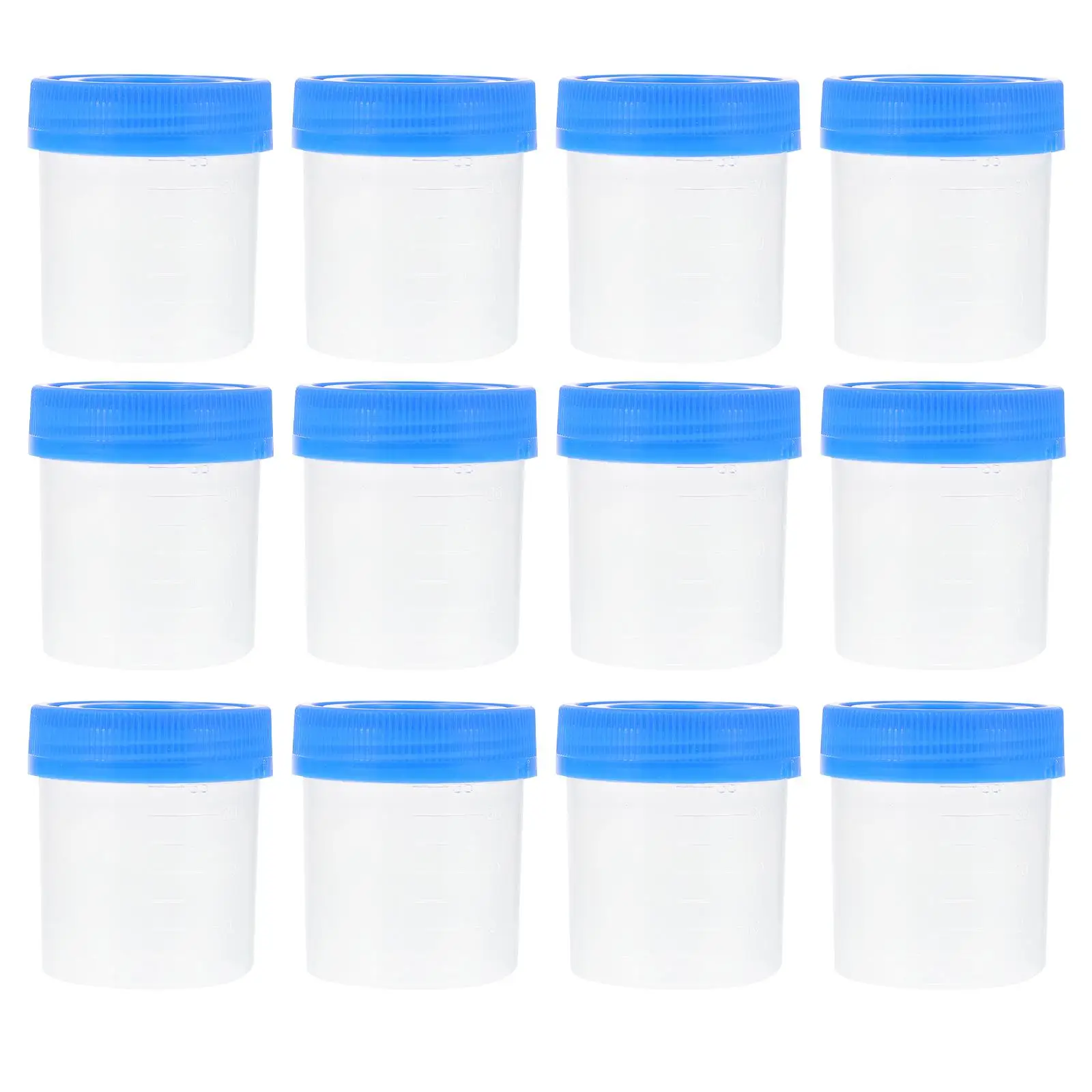25 Pcs Graduated Sampling Cup Sputum Collection Medical Sample Fecal Urine with Cover Scale Plastic