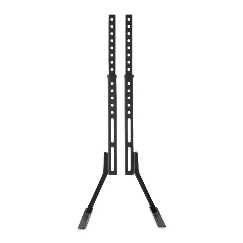 

【Fashionable】Table TV Stand For 37" To 70" TVs, Holds Up To 110 Lbs, Black- Metal Legs For Table