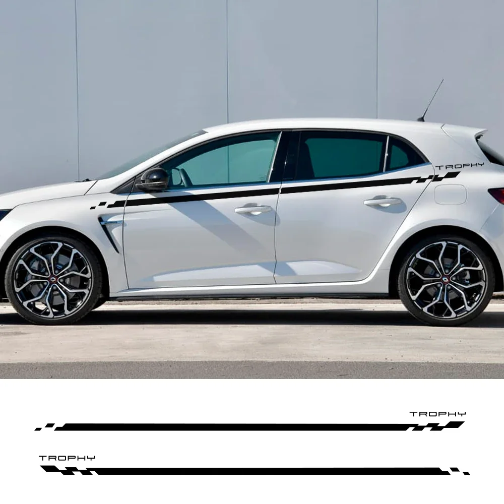 

Наклейки на боковую талию автомобиля 2 шт. для Renault Megane 2 3 4 RS Grandtourer GT, трофей, фотопленка, декоративные аксессуары, наклейка