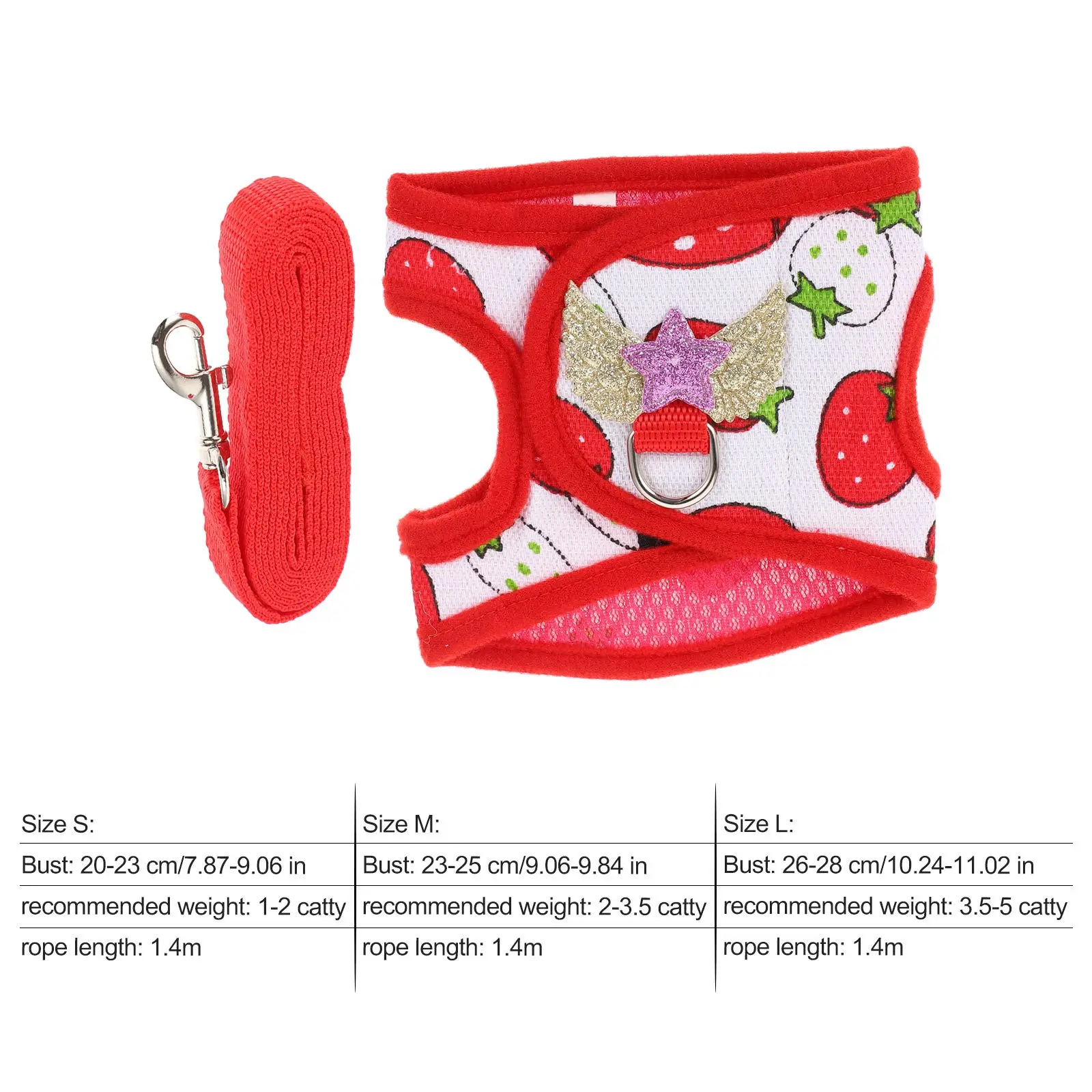 

1 set Rabbit Harness Vest Trendy Comfortable Fit For Bunny Pet Supplies Outdoor Rabbit Vest Small Animal Harness Leash