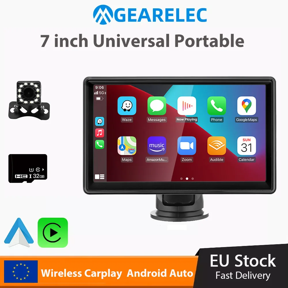 Wireless CarPlay Android Auto 7 inch Portable Universal Car Stereo Radio with Bluetooth WiFi USB TF AUX FM Multimedia car screen