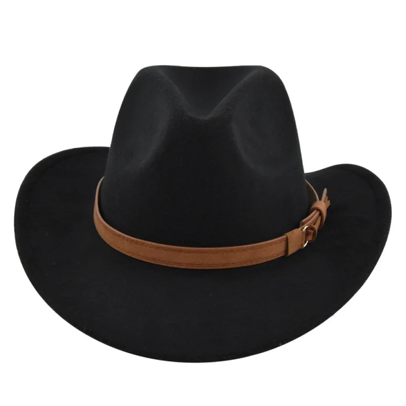 Classic Fedora Ethnic Woolen Copper Tube Fur Felt Retro Imitation Sheep Cowboy Hat