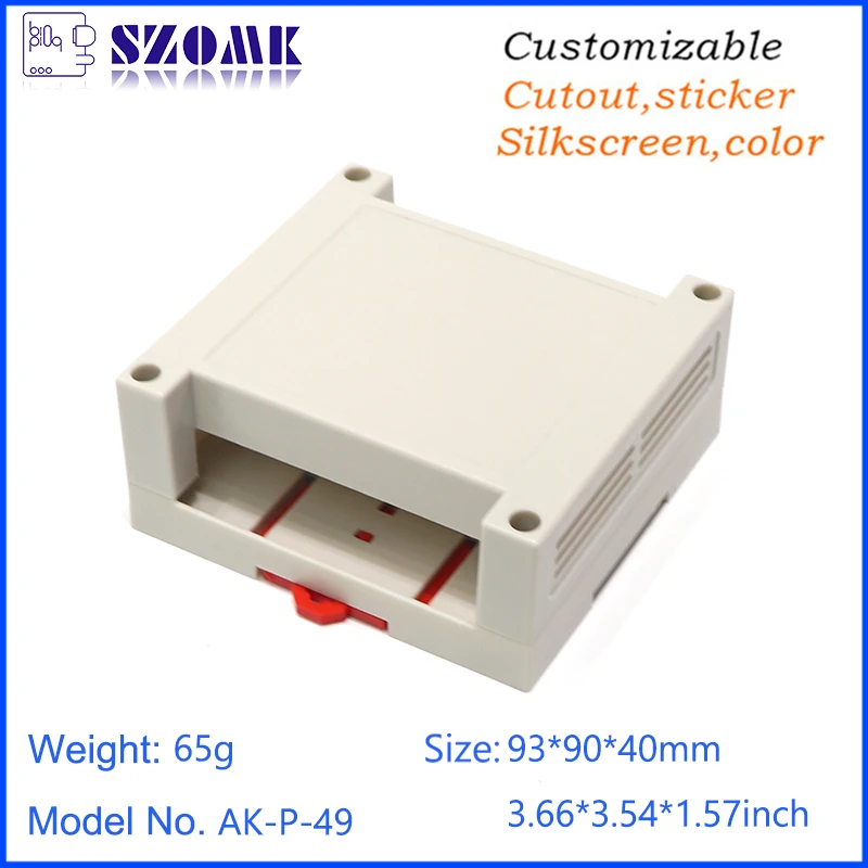 93*90*40mm Pcb Junction Box Plc Industrial Abs Plastic Standard Electronic Modular Din Rail Control Box