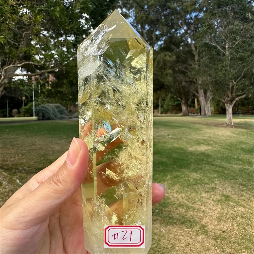 1pc CRYSTALHOLA Citrine Tower - Luxurious Crystal Stone Tower Suitable for Home & Office Desk Decor