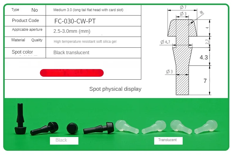 Silikonstopfen, Gummistopfen, T-Stecker, schwarz, weich, hochelastisch, Kappenabdeckung, weiß, seismische Öse, Schalldämpfung, Thermostabilität – Detail 11