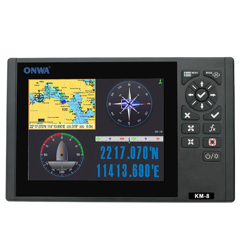 KM-8  ONWA 8-inch Marine GPS Chart Plotter Multi Function Display Supports Expanded Features