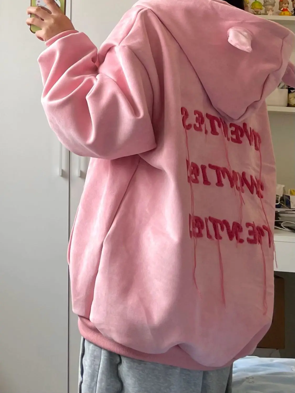 

Толстовка большого размера с дьявольскими рожками, открытый кардиган, высококачественная замшевая винтажная куртка для пар, свободный крой, длинный рукав