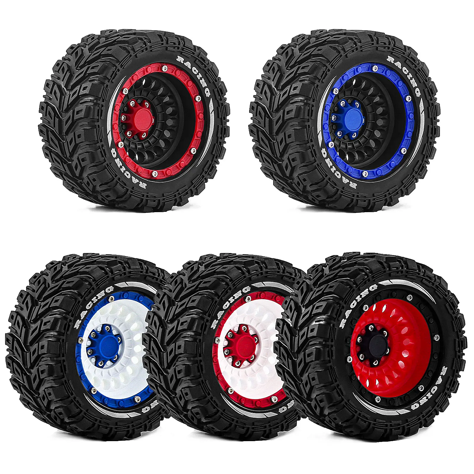 4pcs 90*47mm RC Truck Wheel Tires for 1/14 1/16 Traxxas Summit E-Revo ARRMA Mini Kraton 3S SCY MXJ Hyper Go RC Car Upgrade Parts