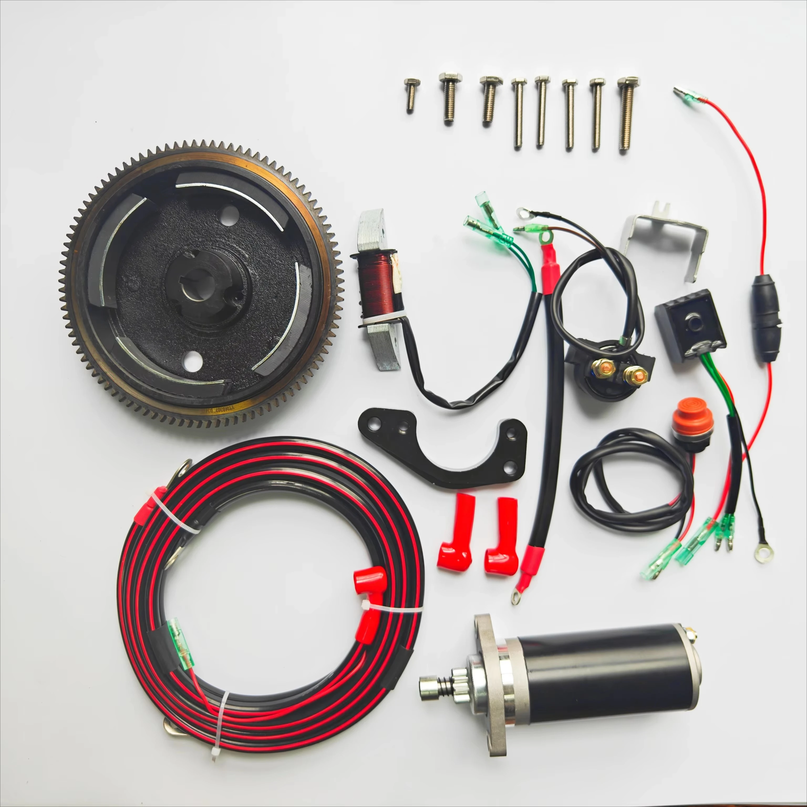 Electric Starter Conversion Kit For 9.8HP 2-Stroke Outboard Motors 12V Starter Motor