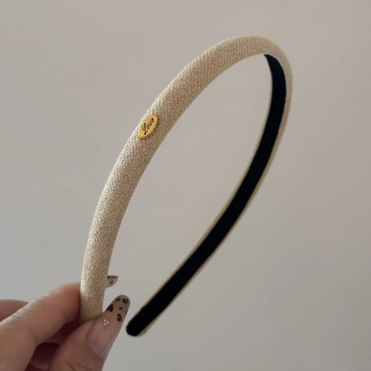1Pcs Samt Textur Feine Haar Hoop Multi Farbe Einfache Liebe Logo Haar Hoop frauen Täglich Vielseitige Kopfbedeckung haar Bands – Detail 25