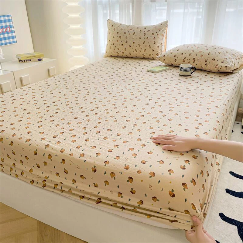 Mushroom Fitted Sheet Set 3Pcs Kids Plant Leaves Bed Sheets Cute Wild Mushroom Bedding Set for Boys Teens Adult Bedroom Decor