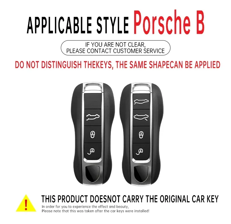 For Porsche Panamera Cayenne 971 911 9YA Boxster Zinc Alloy Leather Car Remote Smart Key Case Protecticve Cover Holder Keychain