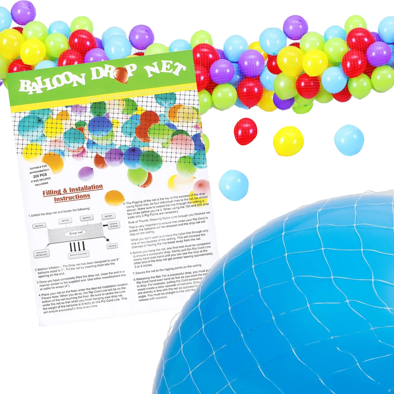 

Balloon Drop Net Wedding Party Shopping Mall Activities Ceiling Decoration Manufacture Props Baby Shower Decor Party Supply